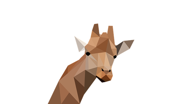 Geometric Giraffe Portrait PNG with transparent background