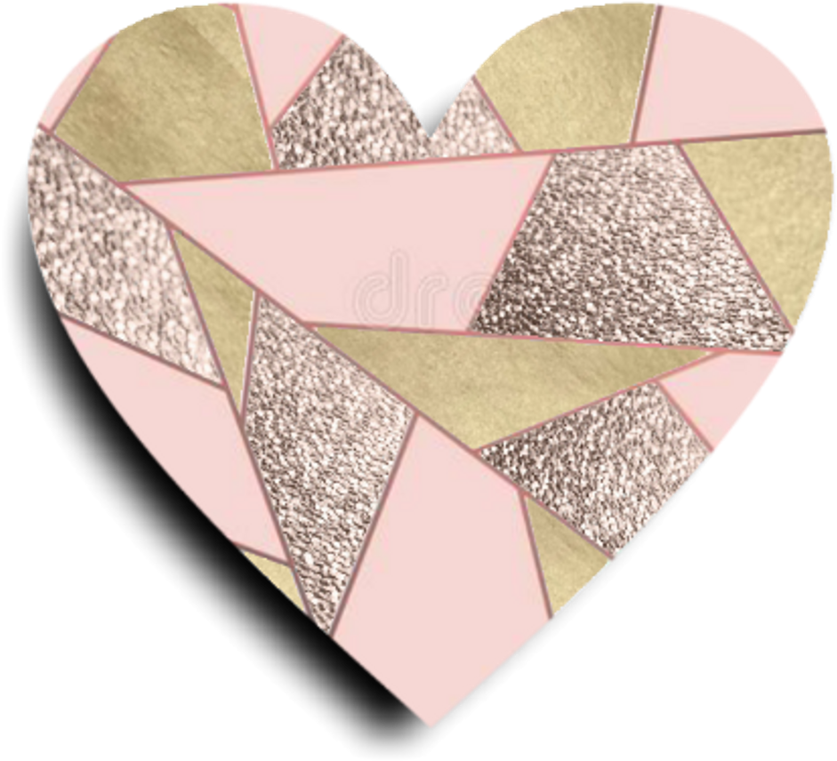 Geometric Glitter Heart Design