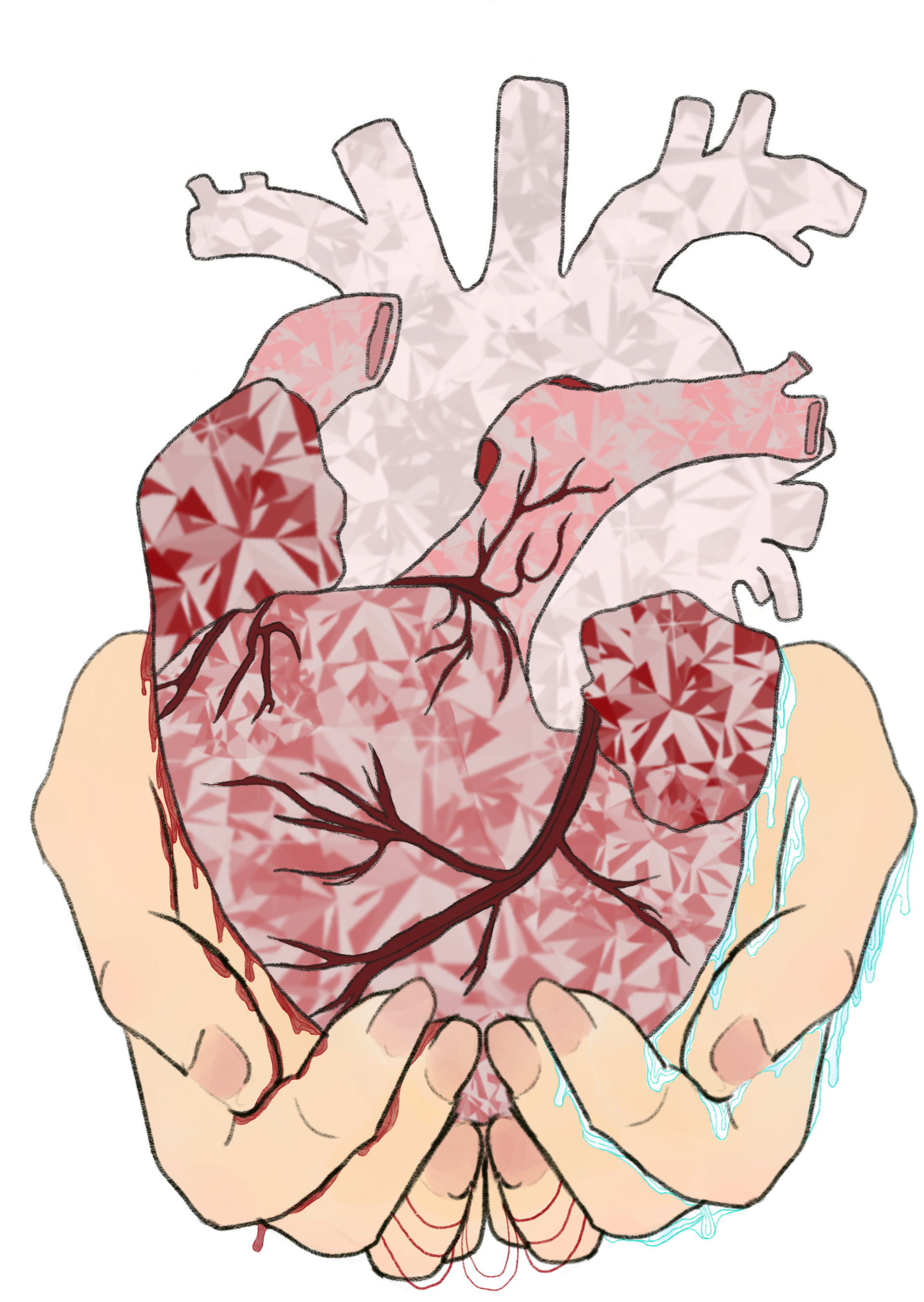 Geometric Heartin Hands Illustration