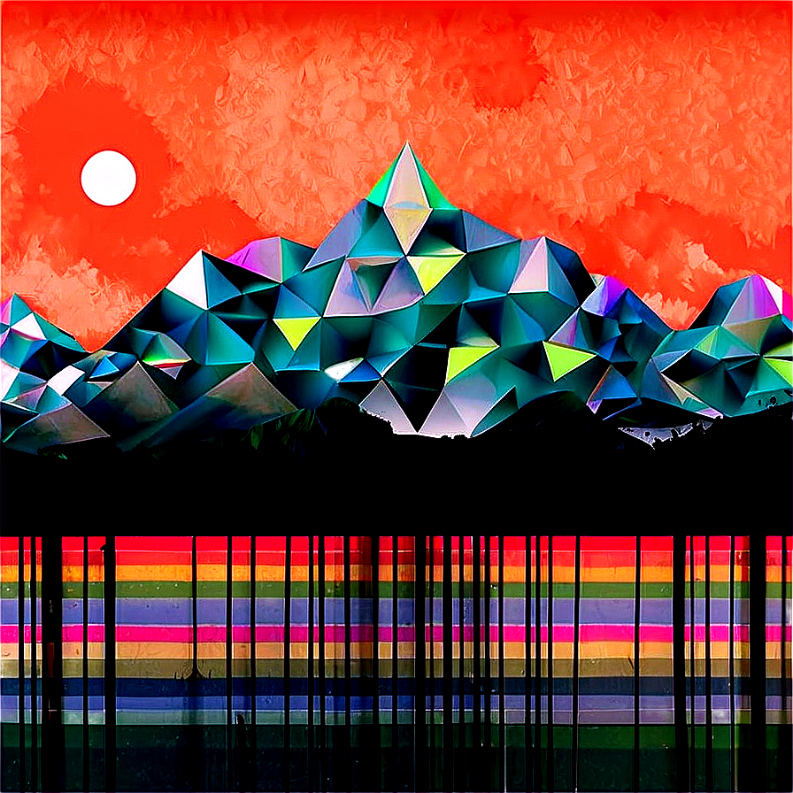 Geometric Landscape Art Png 16