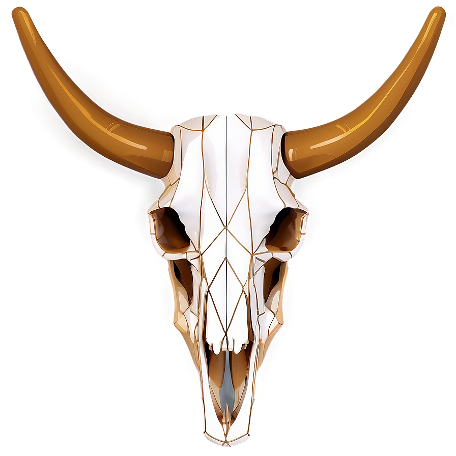 Geometric Longhorn Skull Pattern Png Kcr