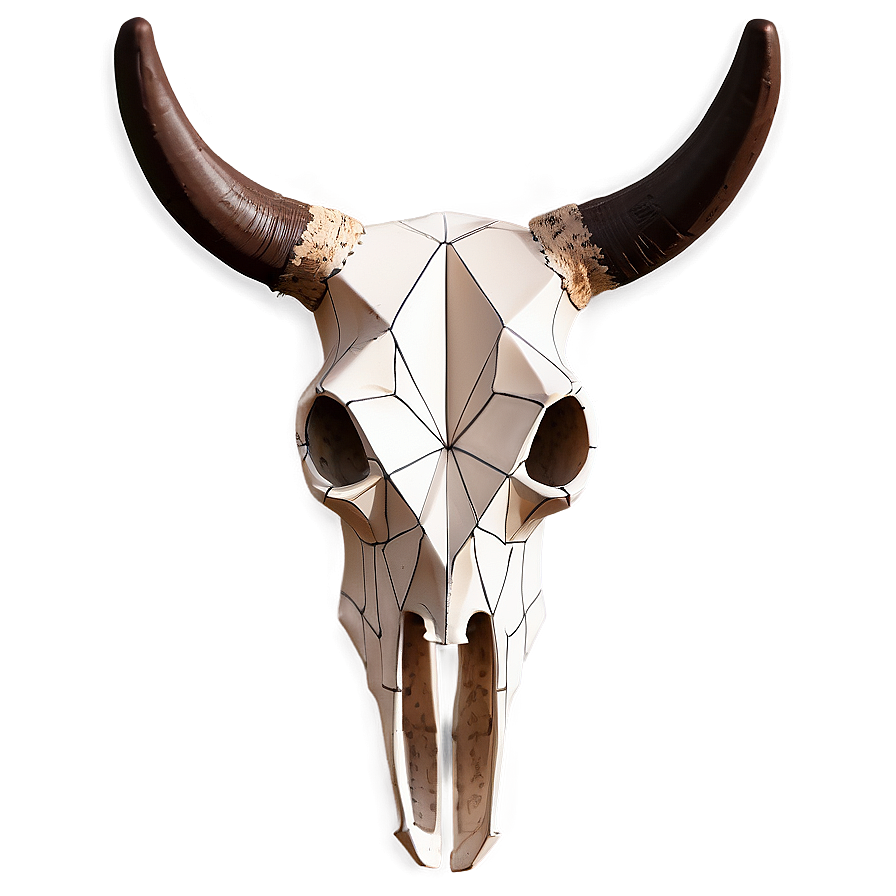 Geometric Longhorn Skull Pattern Png Kwe53