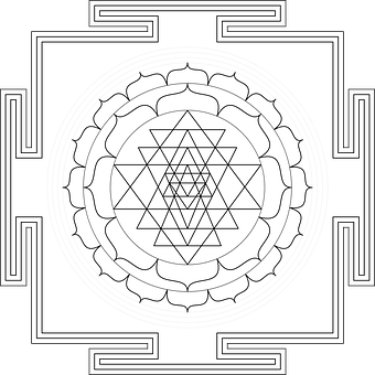 Geometric Mandala Art PNG with transparent background
