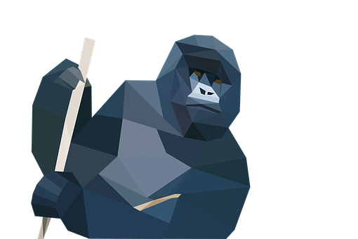 Geometric Monkey Artwork PNG with transparent background