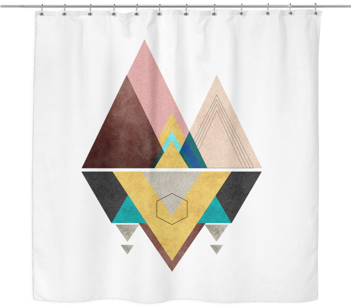 Geometric Mountain Shower Curtain