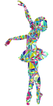 Geometric Pattern Ballerina Silhouette PNG with transparent background