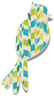 Geometric Pattern Bird Illustration PNG with transparent background