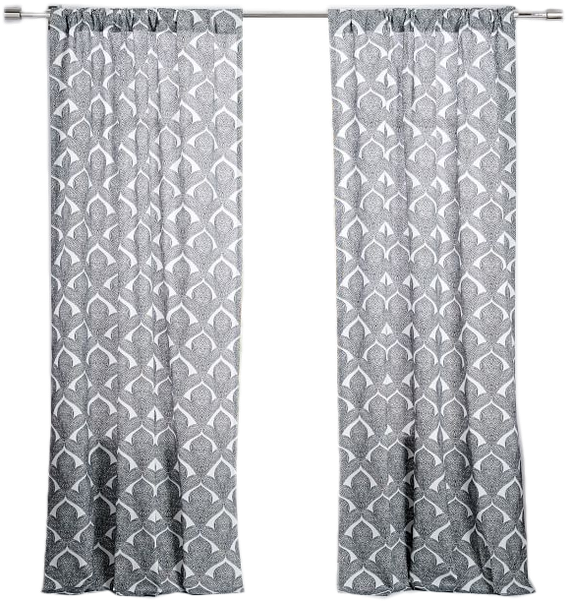 Geometric Pattern Grey Curtains PNG with transparent background