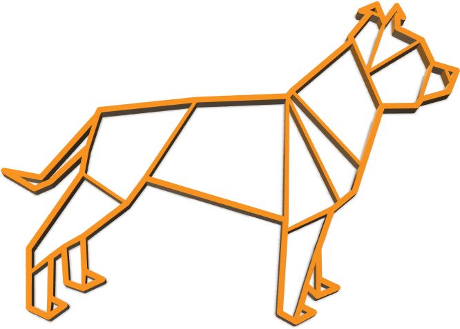 Geometric Pitbull Outline