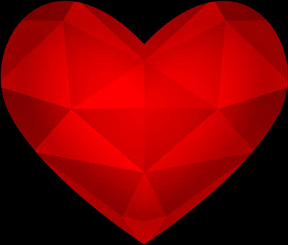 Geometric Red Heart Design