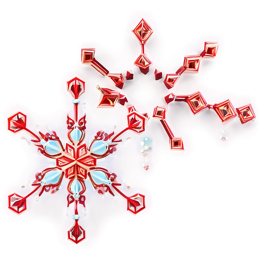 Geometric Red Snowflake Png Mhw