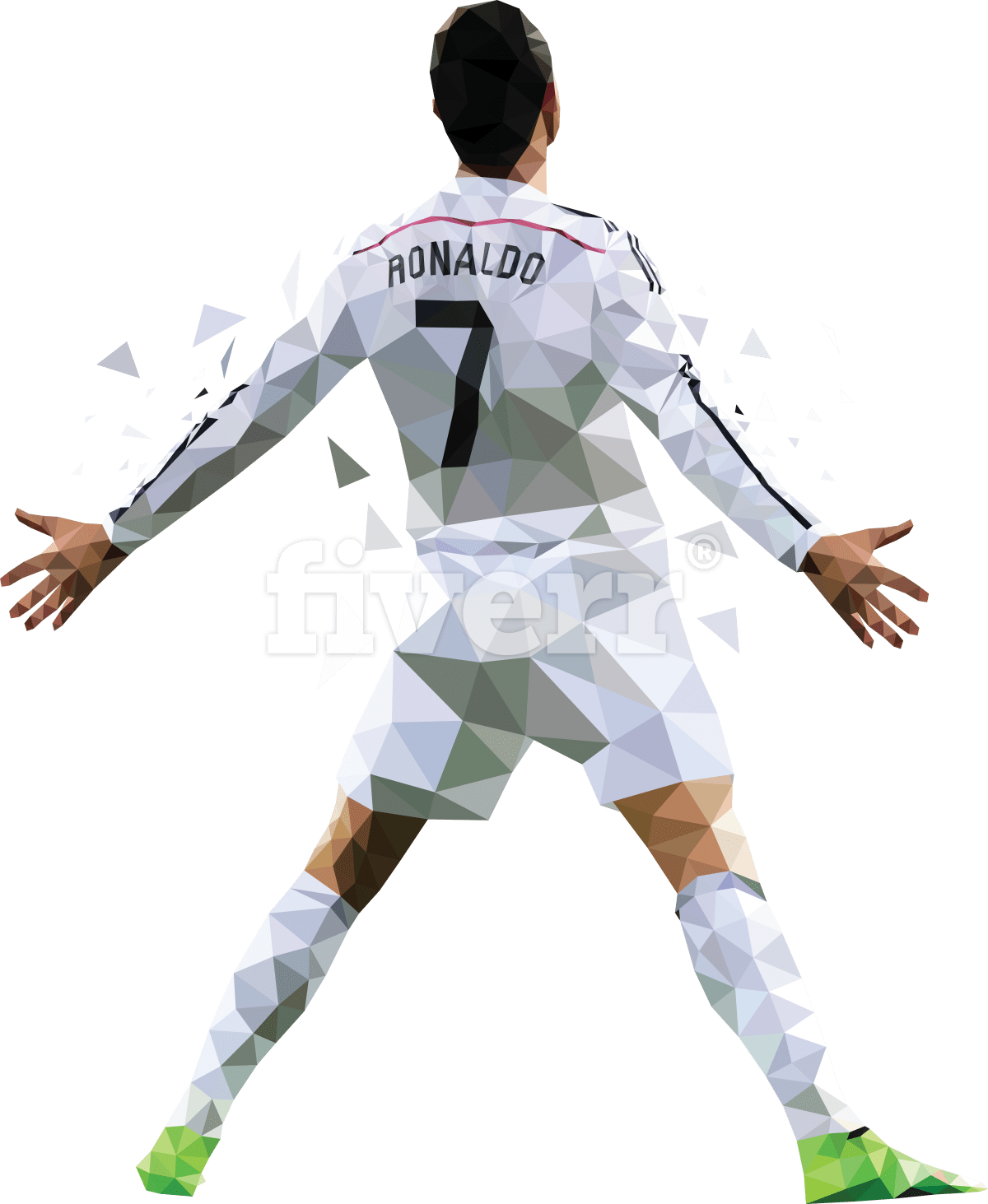 Geometric Soccer Player Artwork PNG with transparent background
