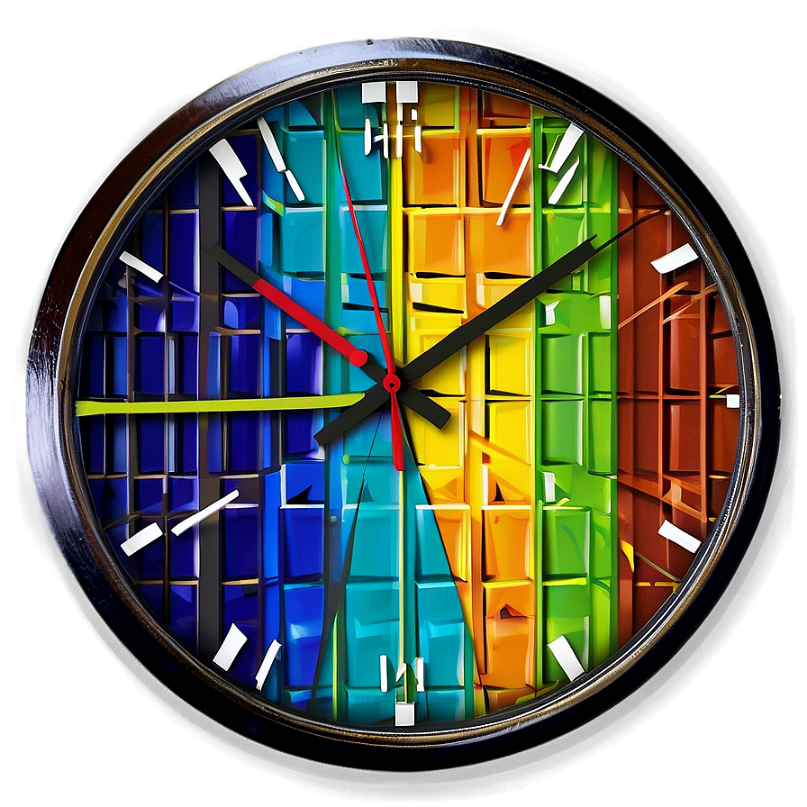 Geometric Wall Clock PNG tte PNG with transparent background