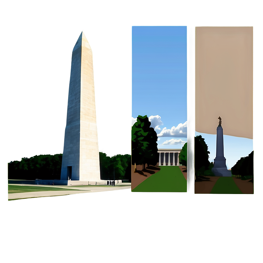 Geometric Washington Monument Abstract Art Png 12