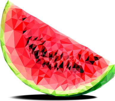 Geometric Watermelon Slice Art PNG image with a transparent background, free high-resolution download