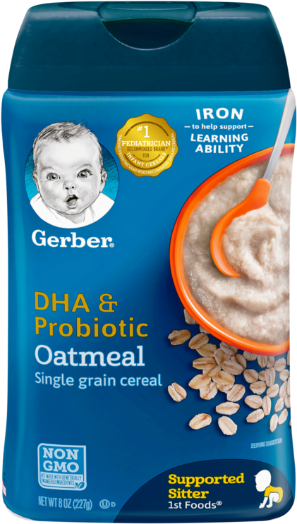 Gerber D H A Probiotic Oatmeal Cereal Package