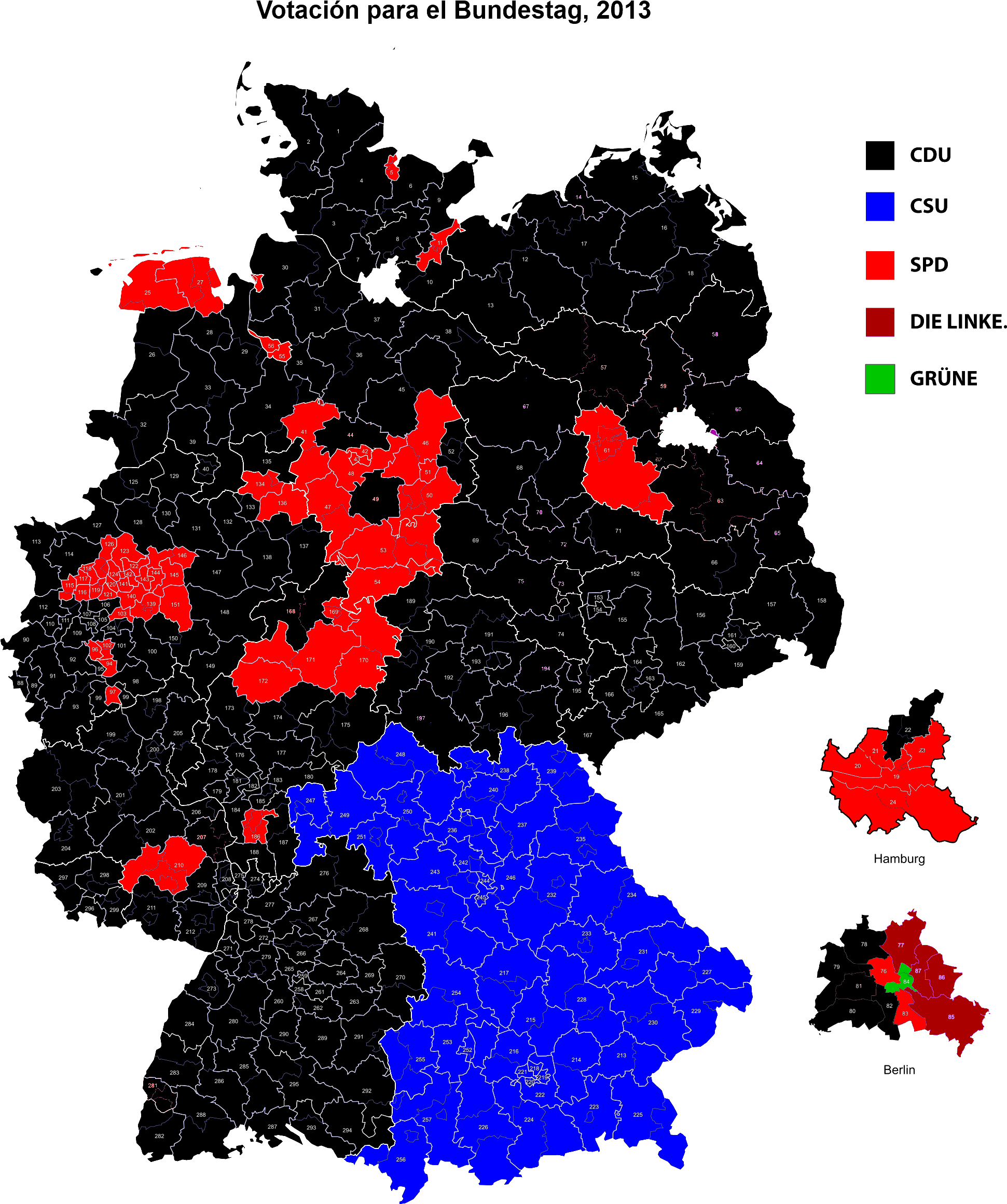File - Bundestag-2013 - German Political Parties Map, HD Png Download PNG with transparent background