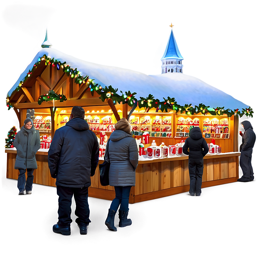German Christmas Market Scene PNG 06112024 PNG with transparent background