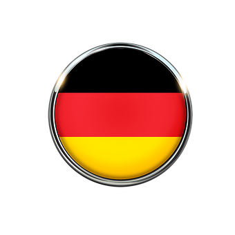 German Flag Button Black Background PNG with transparent background