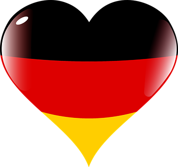 German Flag Heart Shaped Graphic