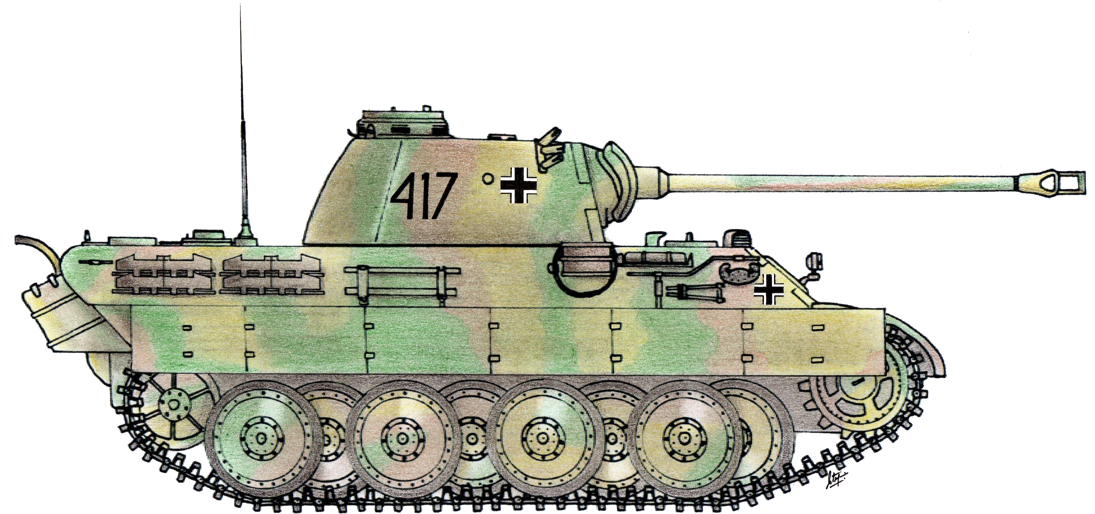 German Panzer Tank Illustration