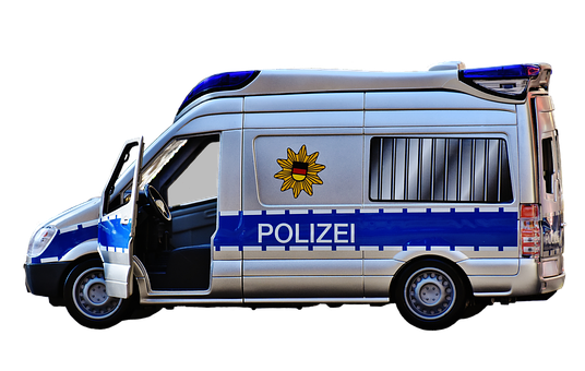 German Police Van Isolated PNG with transparent background