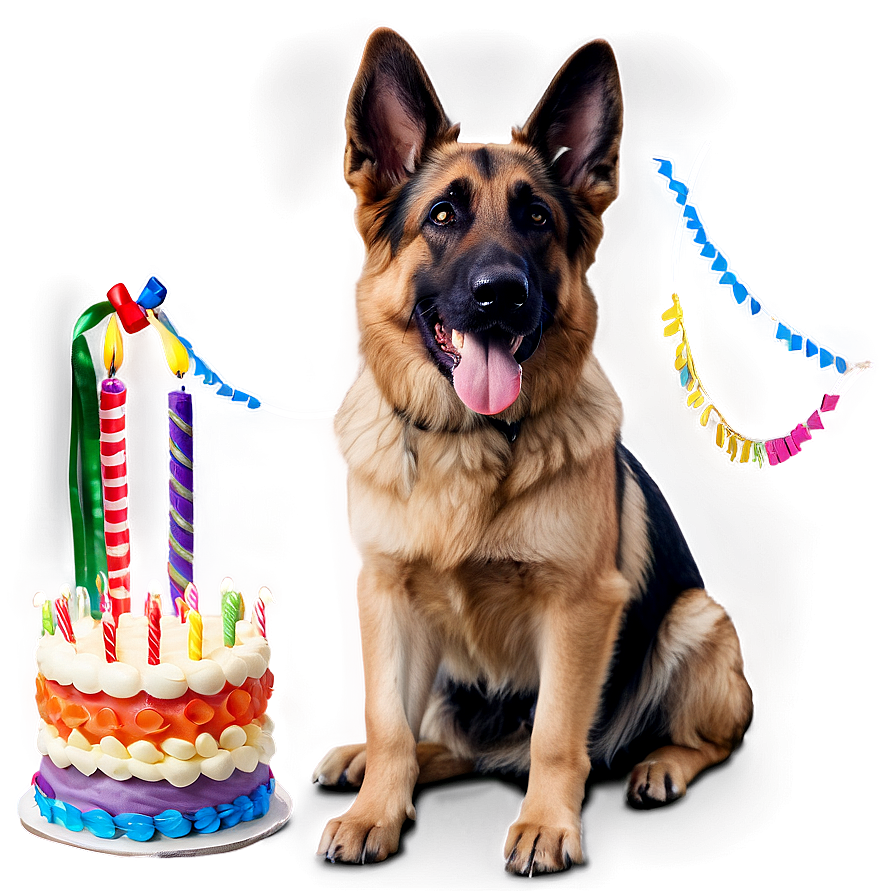 German Shepherd Birthday Party Png 06112024