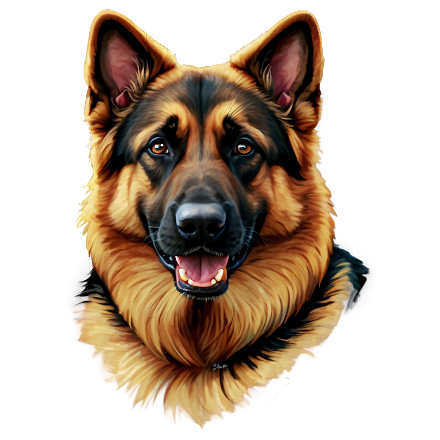 German Shepherd Close-up Png Bdv38