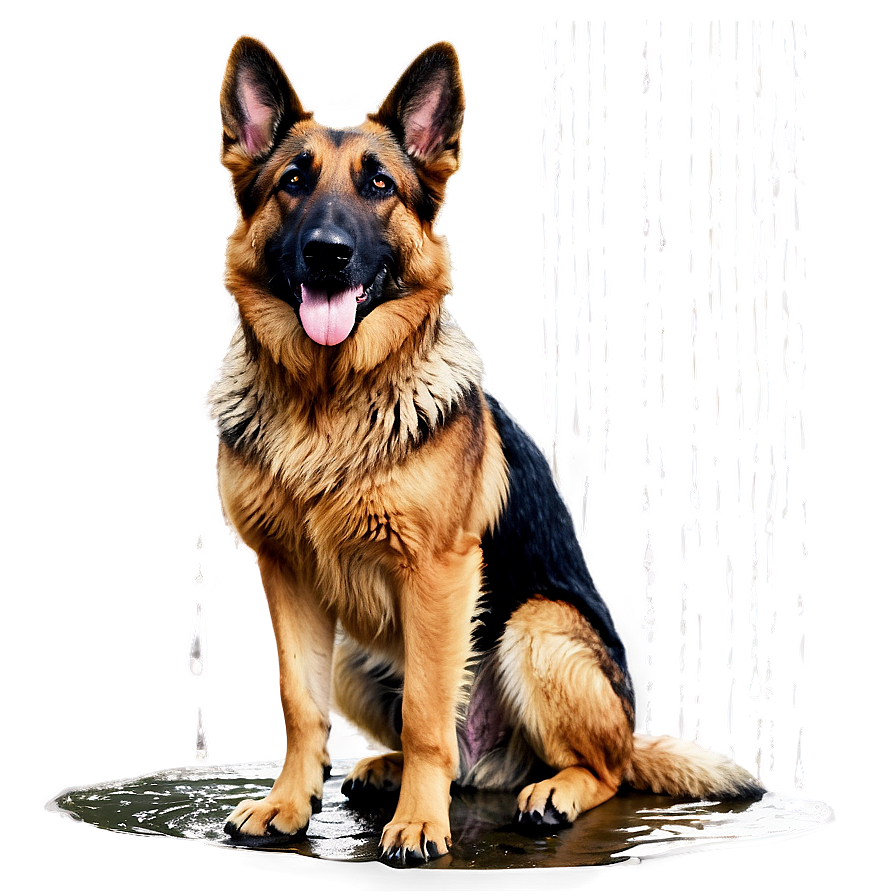 German Shepherd In Rain Png 06112024