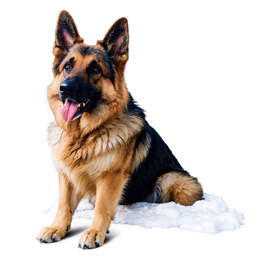 German Shepherd In Snow Png Lid22