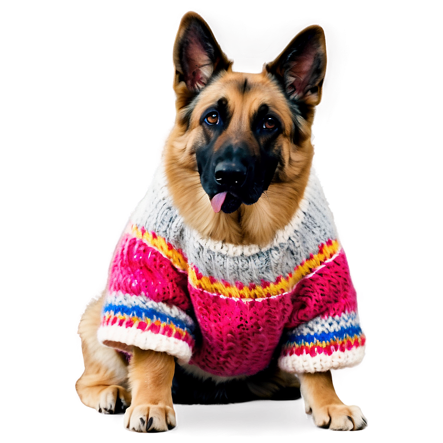 German Shepherd In Sweater Png Wsa6