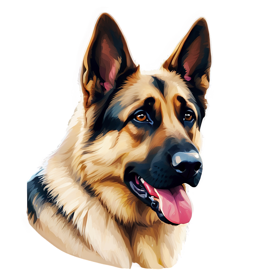 German Shepherd Portrait Png 06112024