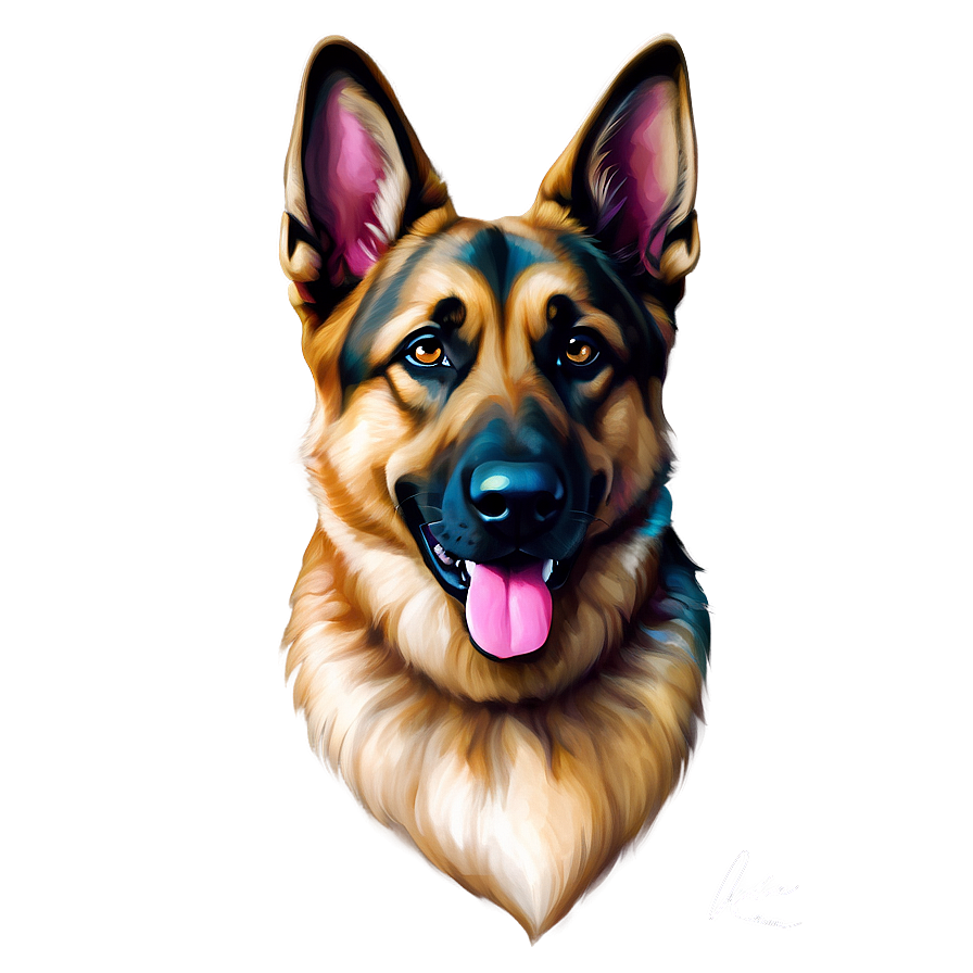 German Shepherd Portrait Png 40