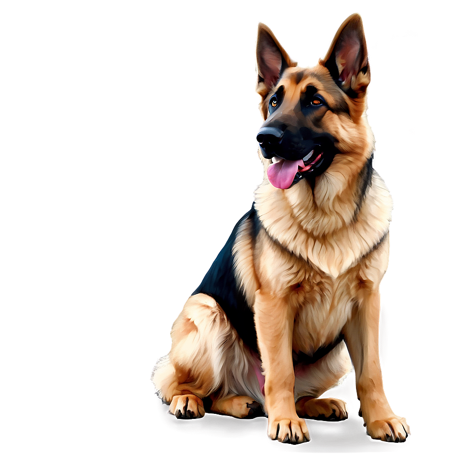 German Shepherd Sitting Png 06112024