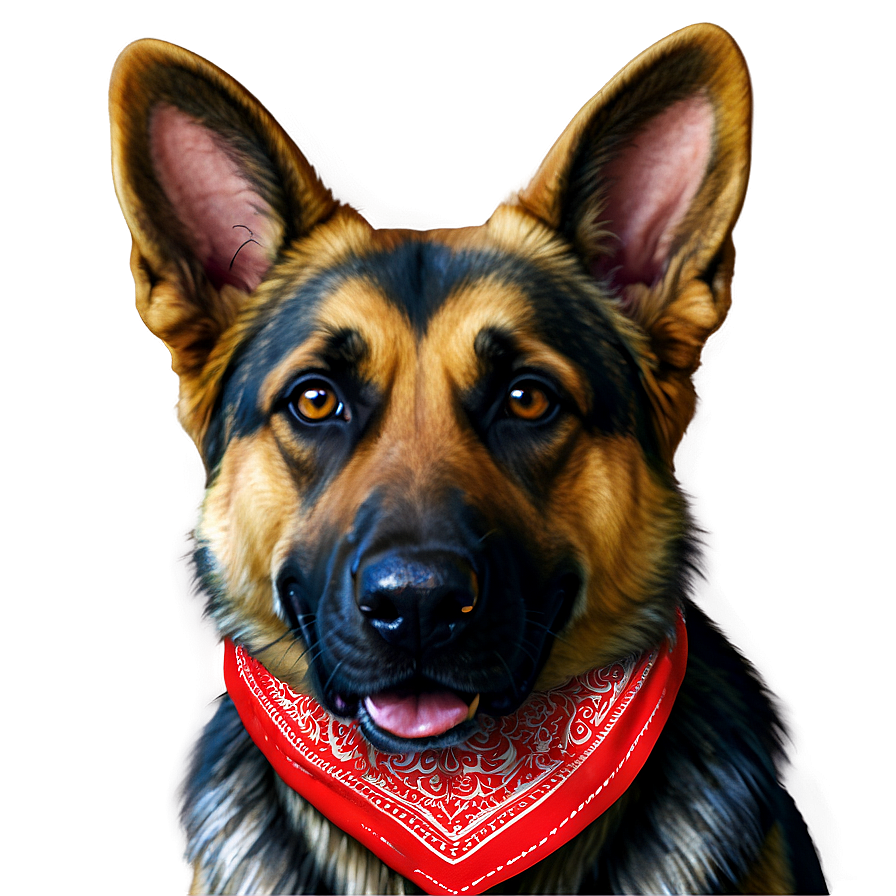 German Shepherd With Bandana Png 72