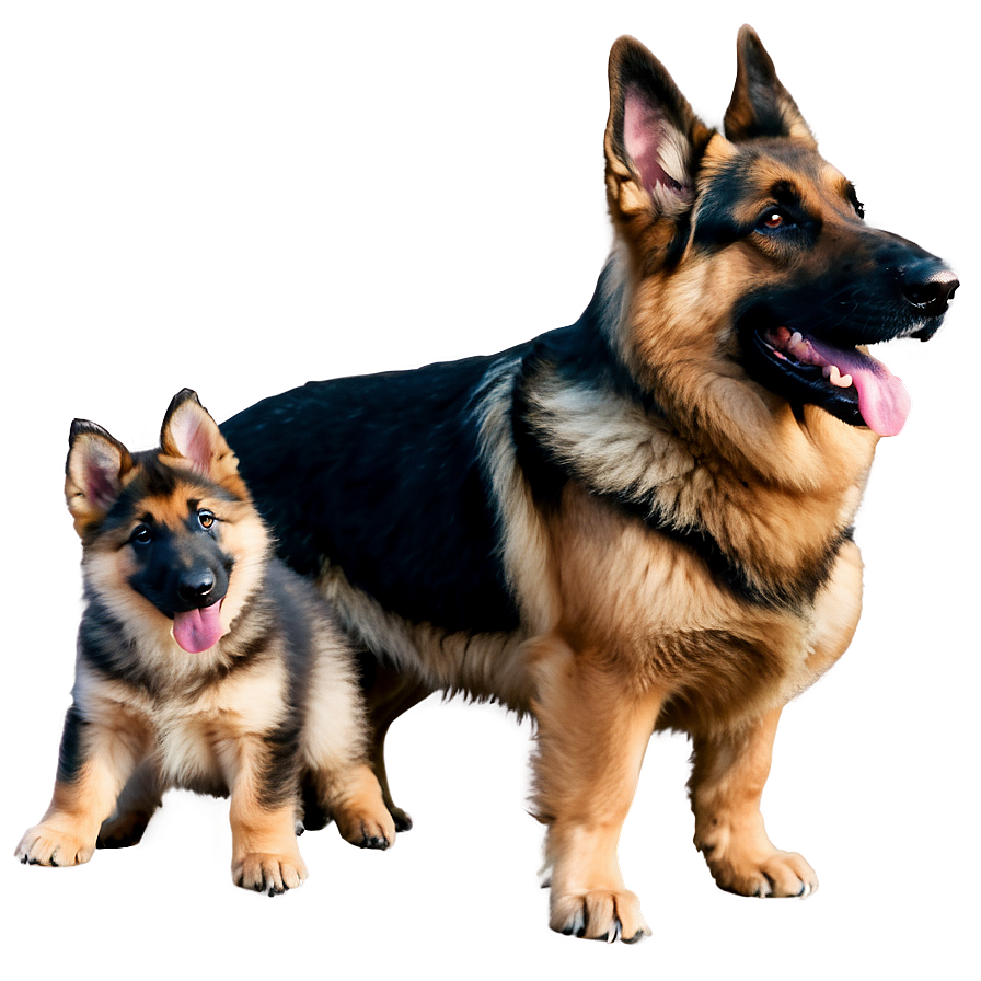 German Shepherd With Puppies Png Oos62