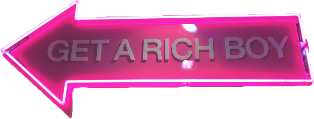 Get Rich Boy Neon Sign Arrow