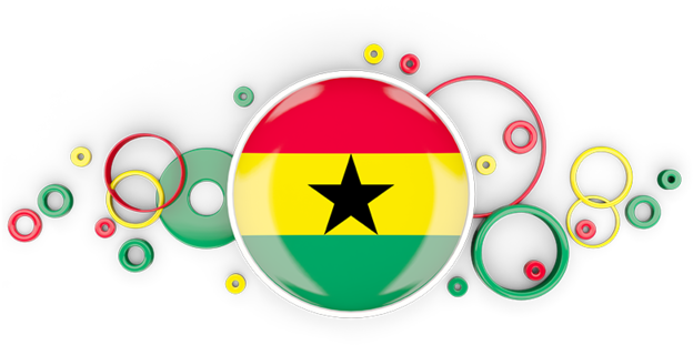 Ghana Flag Abstract Bubble Design PNG with transparent background