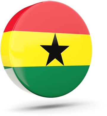 Ghana Flag Badge3 D Render PNG with transparent background