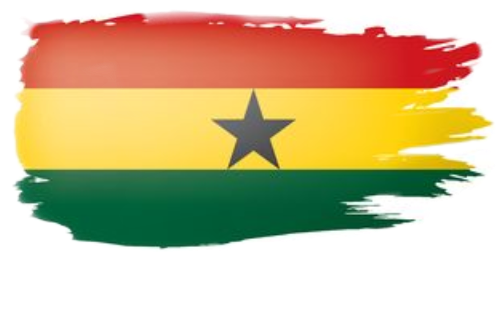Ghana Flag Brush Stroke PNG with transparent background