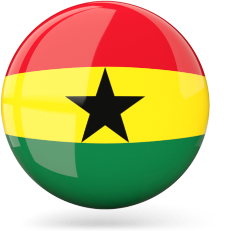 Ghana Flag Sphere Graphic PNG with transparent background