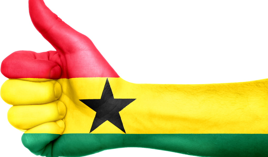Ghana Flag Thumbs Up Gesture PNG with transparent background