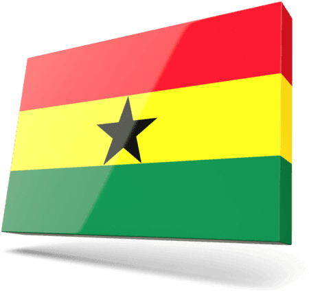 Ghana Flag3 D Rendering PNG with transparent background