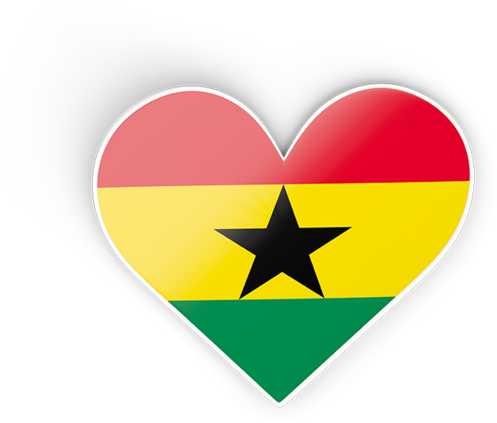 Ghana Love Heart Flag Graphic PNG with transparent background