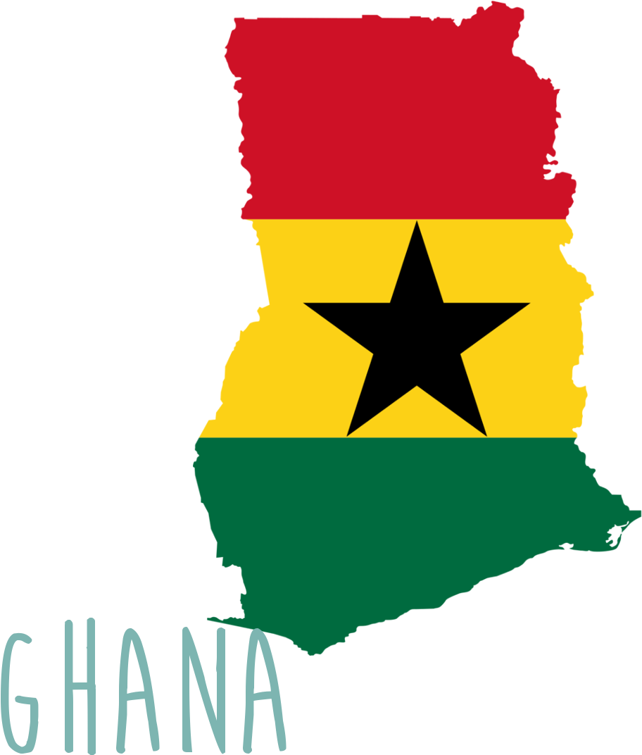 Ghana Mapand Flag PNG with transparent background