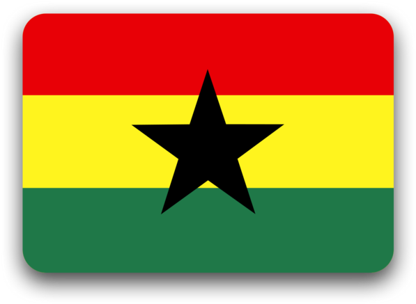 Ghana National Flag PNG with transparent background