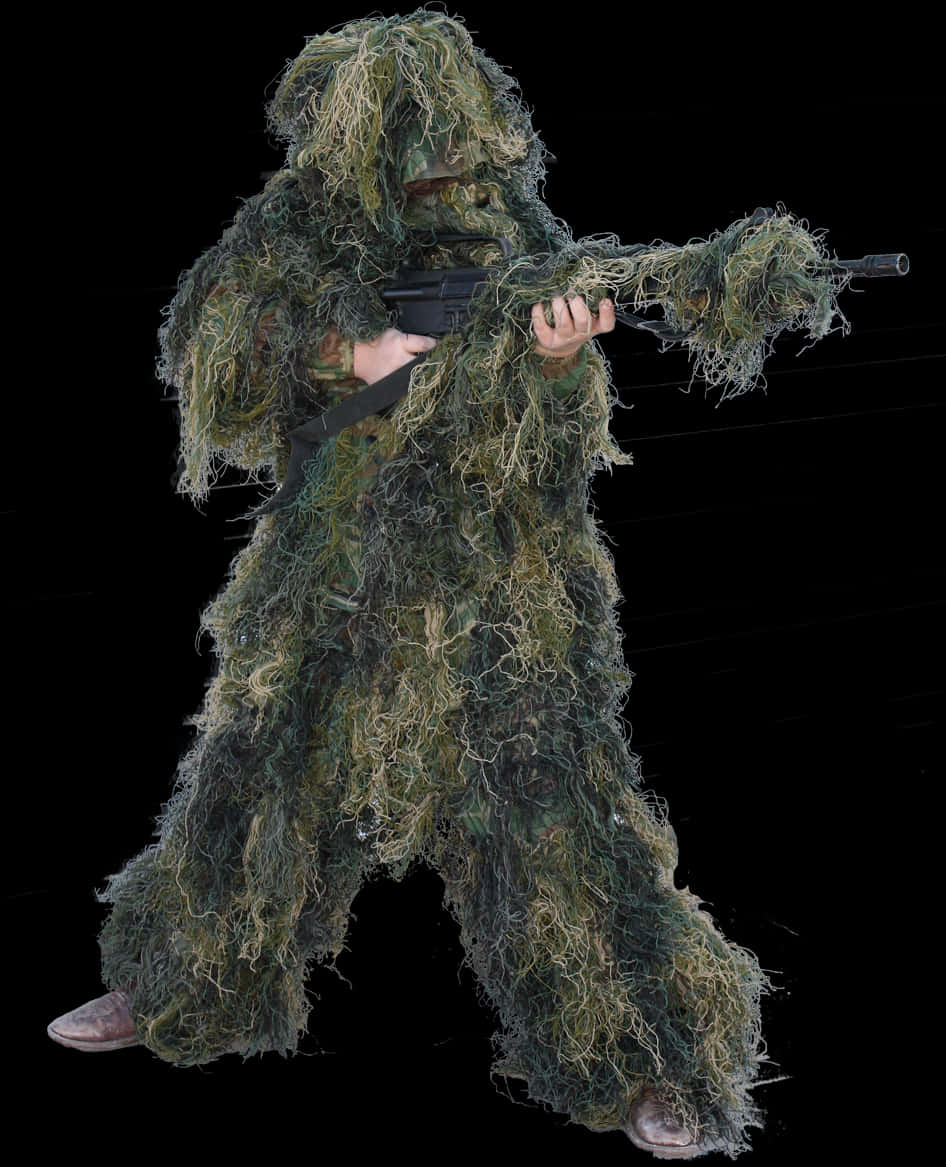 Ghillie Suit Sniper Position