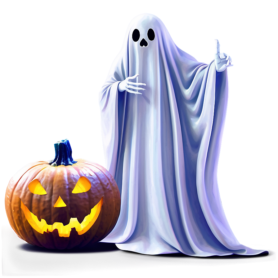 Ghost With Pumpkin Png Fbn32