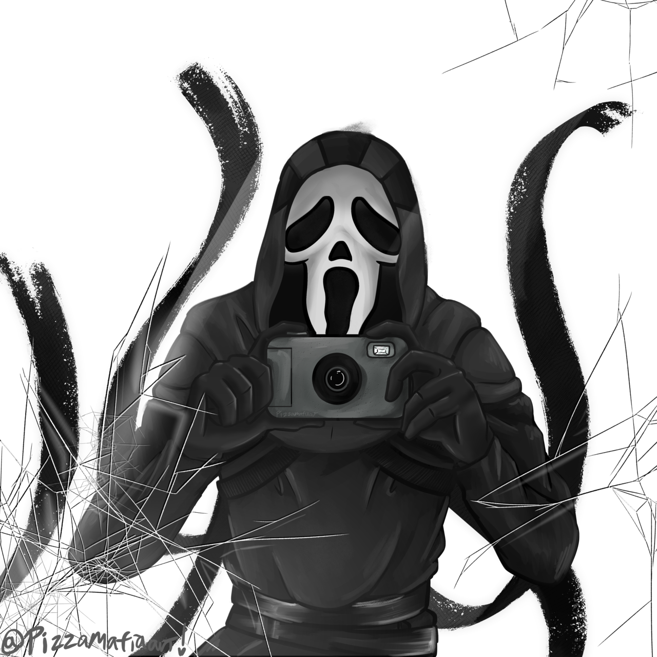 Ghostface Camera Selfie D B D Artwork PNG with transparent background