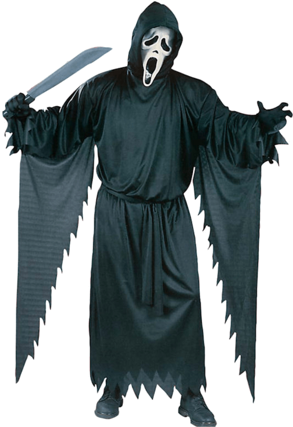 Ghostface Costume Pose PNG with transparent background